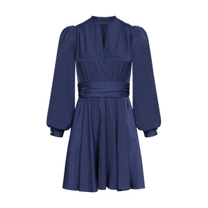 Drapi mini dress in blue viscose silk