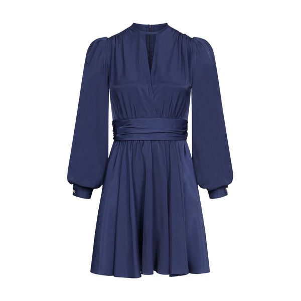 Drapi mini dress in blue viscose silk