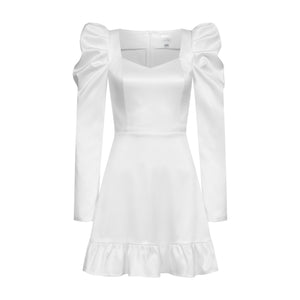 Dress Lola long-sleeved satin white