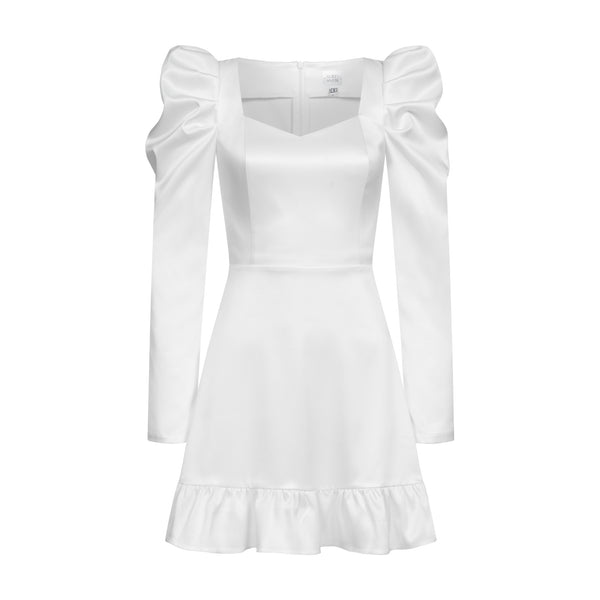 Dress Lola long-sleeved satin white