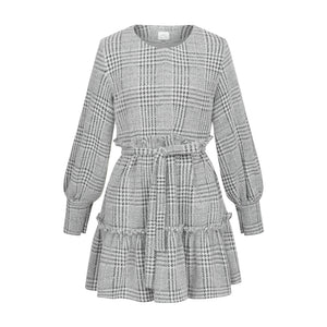 Dress Checkered bunny mini black checkered