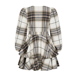 Dress Klari warm khaki check