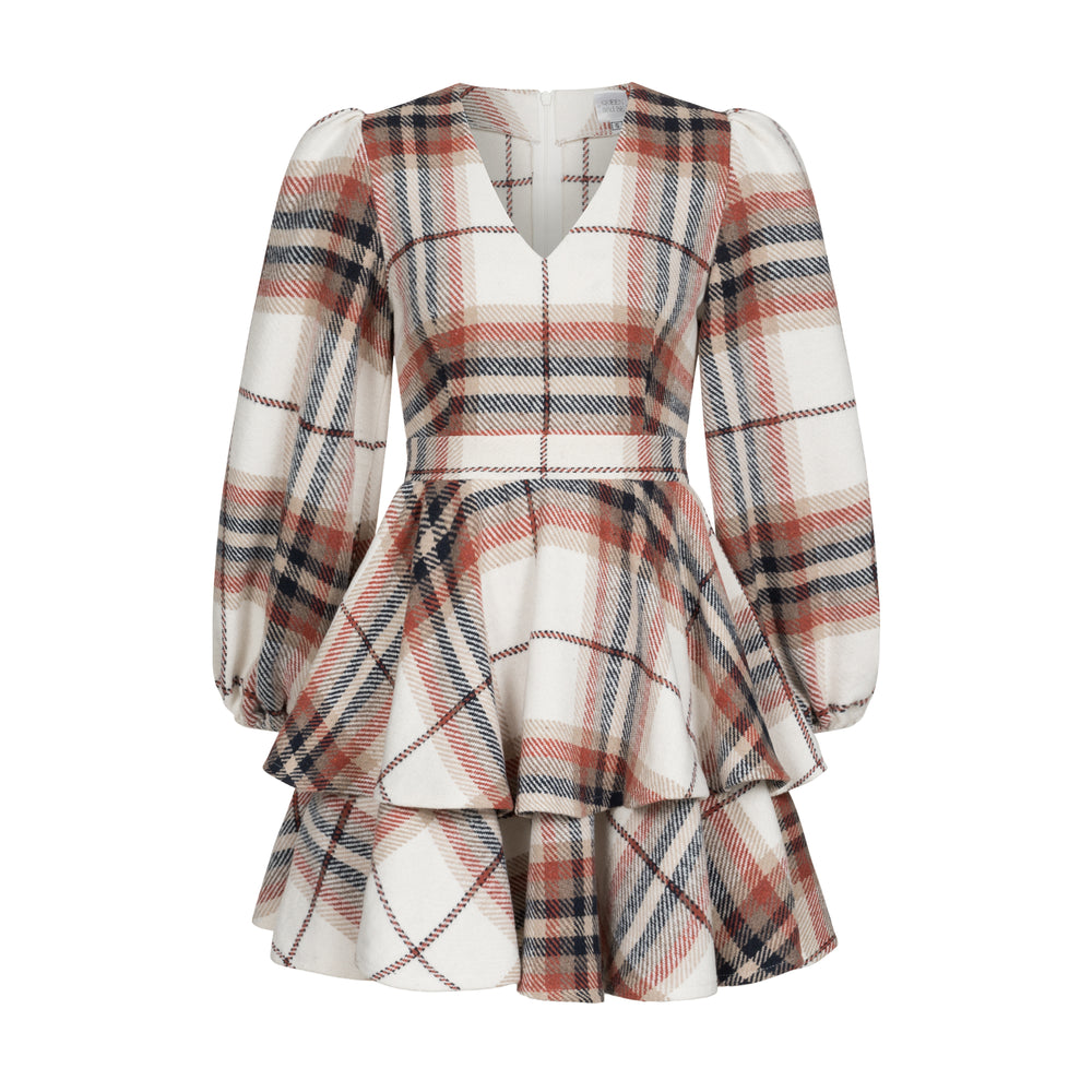 Dress Klari warm red check