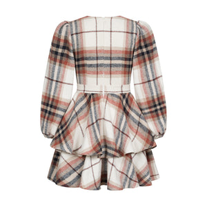 Dress Klari warm red check