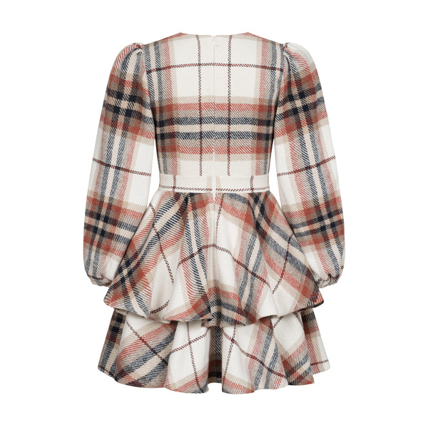 Dress Klari warm red check