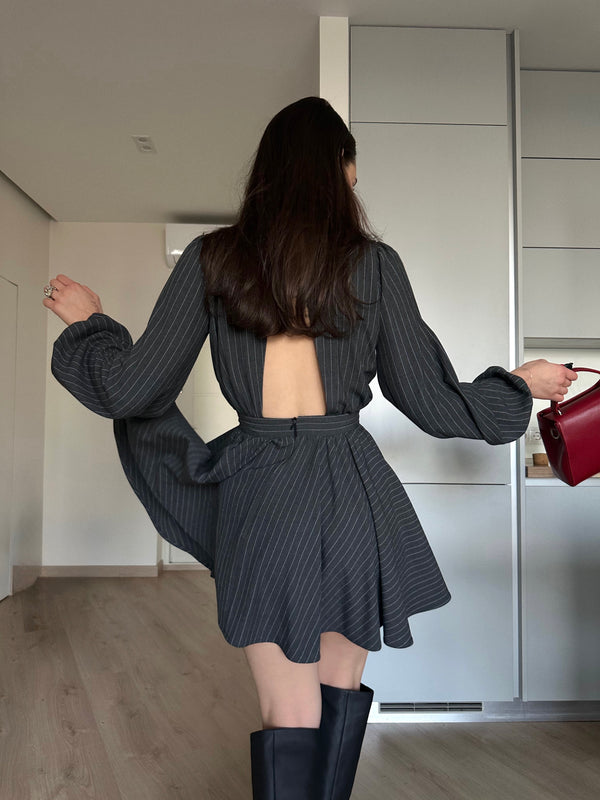 Dress Sicily suit gray striped