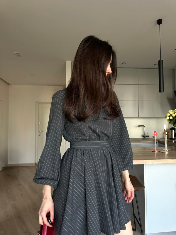 Dress Sicily suit gray striped