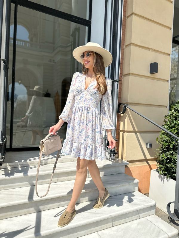Dress Floral blurred print chiffon
