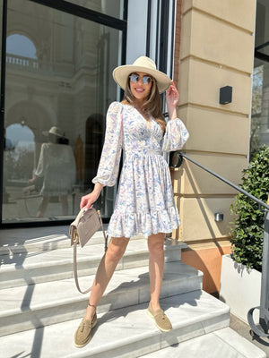 Dress Floral blurred print chiffon
