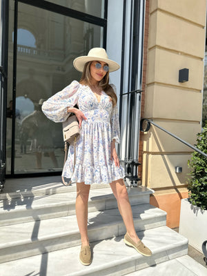 Dress Floral blurred print chiffon