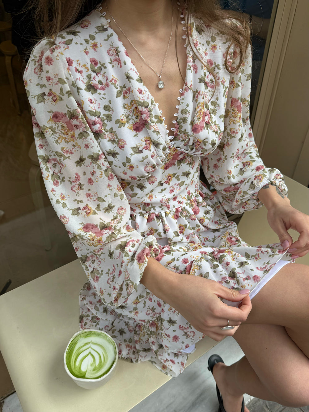 Dress Floral pink flowers print
