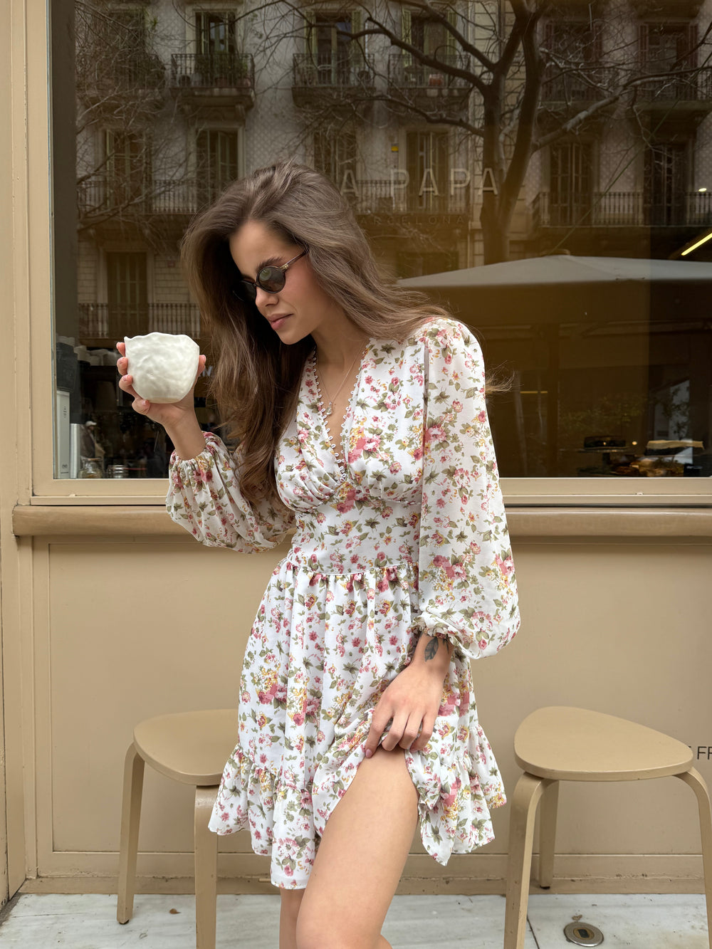 Dress Floral pink flowers print