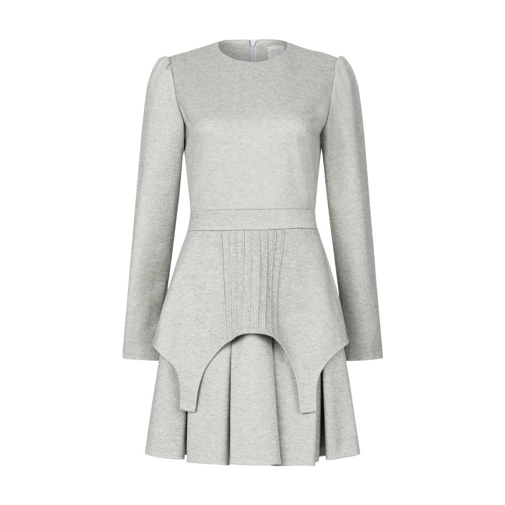 Dress Adel mini with basque gray