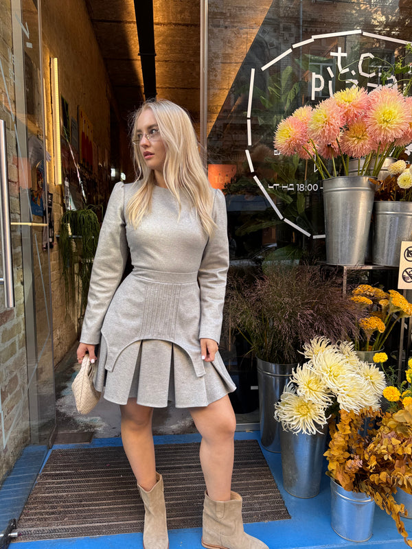 Dress Adel mini with basque gray