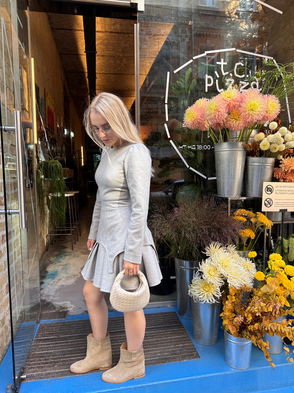 Dress Adel mini with basque gray