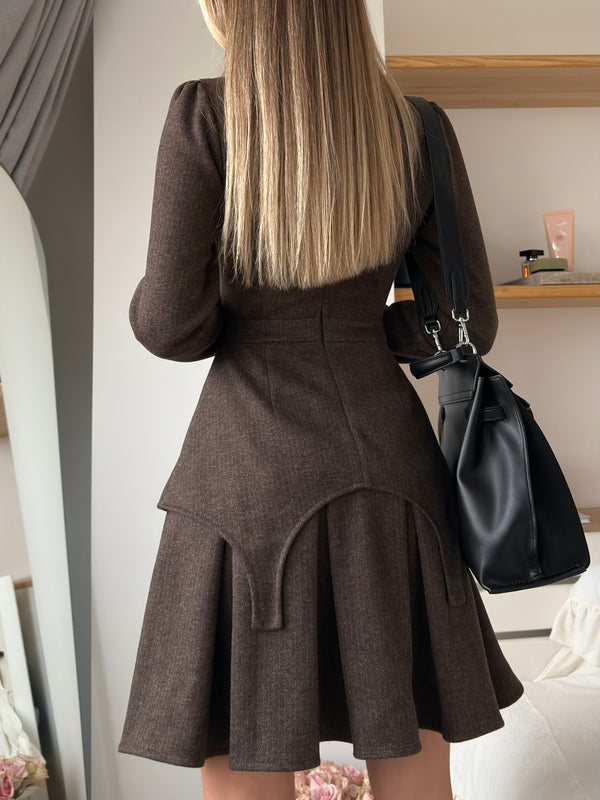 Dress Adel mini with basque chocolate