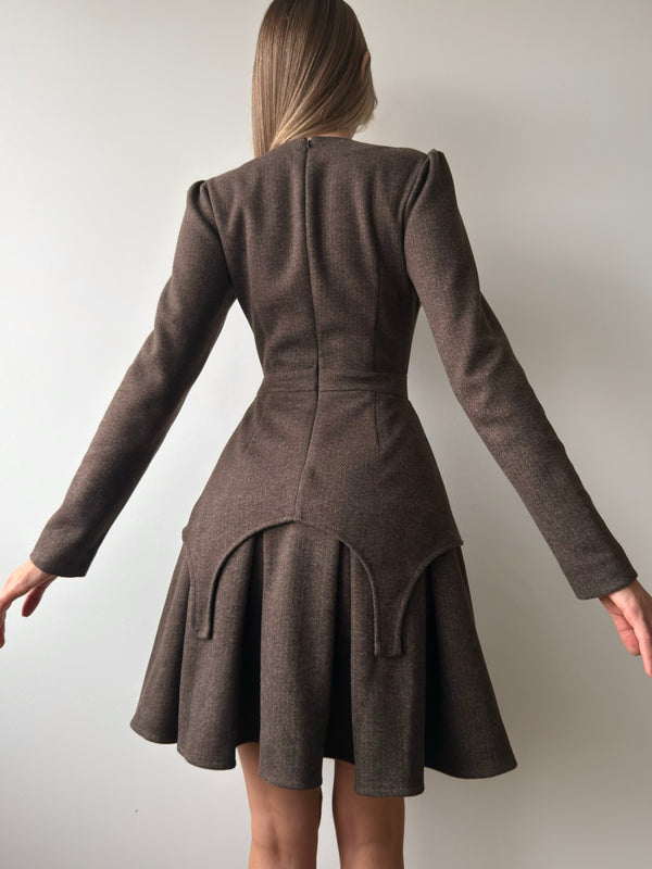 Dress Adel mini with basque chocolate