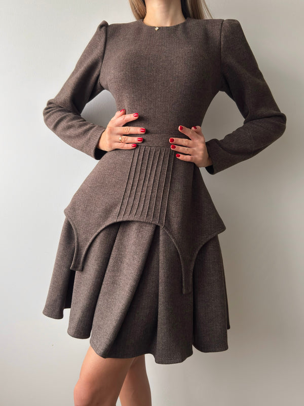 Dress Adel mini with basque chocolate