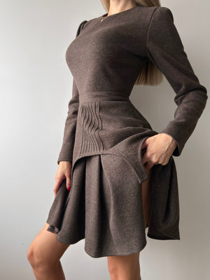 Dress Adel mini with basque chocolate