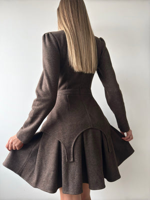 Dress Adel mini with basque chocolate