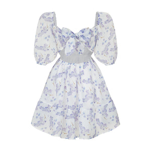 Dress Kelly with organza print lilac