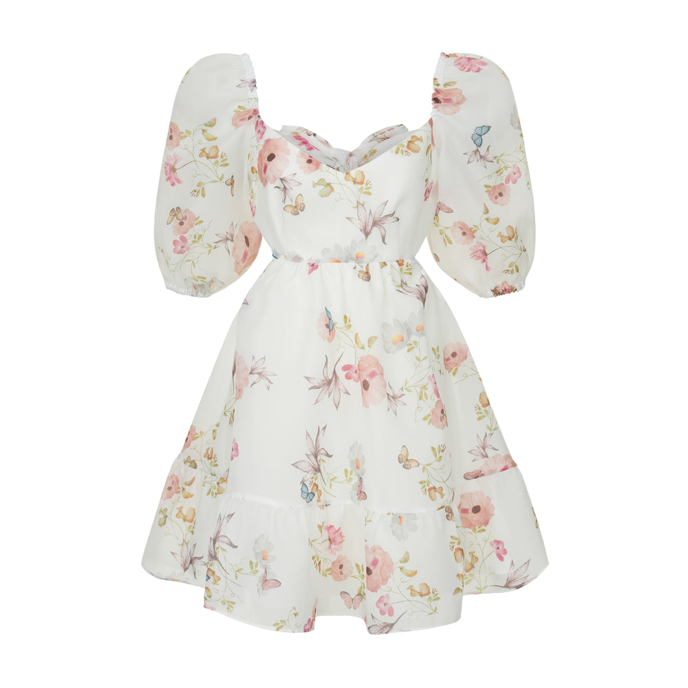 Dress Kelly with organza print butterfly