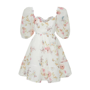 Dress Kelly with organza print butterfly