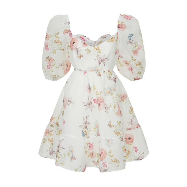 Dress Kelly with organza print butterfly
