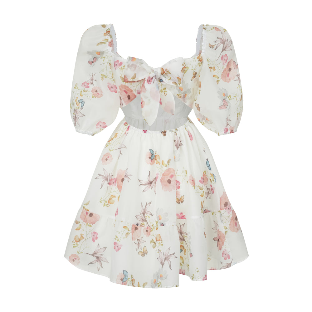 Dress Kelly with organza print butterfly