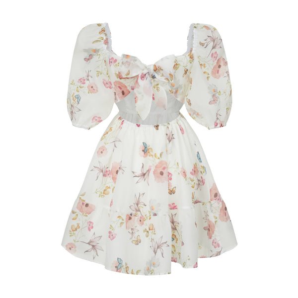 Dress Kelly with organza print butterfly