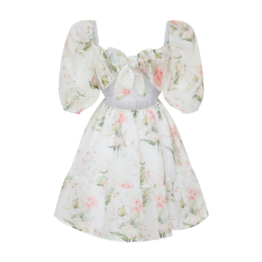 Dress Kelly with organza print roses