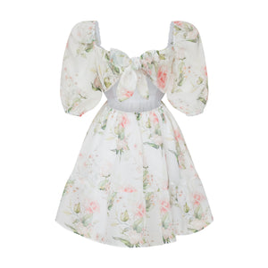Dress Kelly with organza print roses