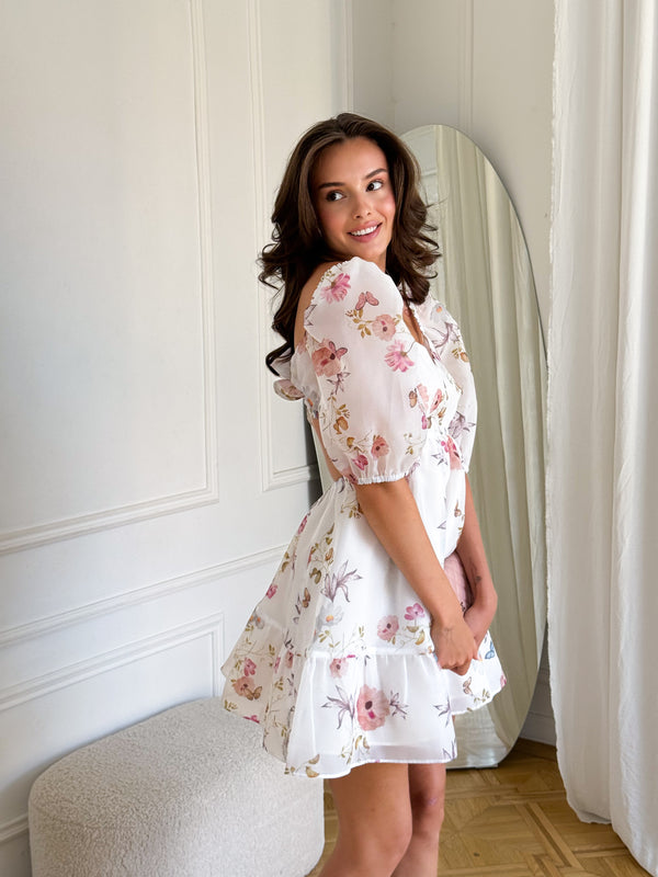 Dress Kelly with organza print butterfly