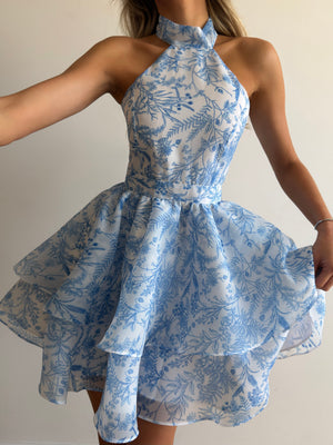 Dress Mia with organza print new bloom
