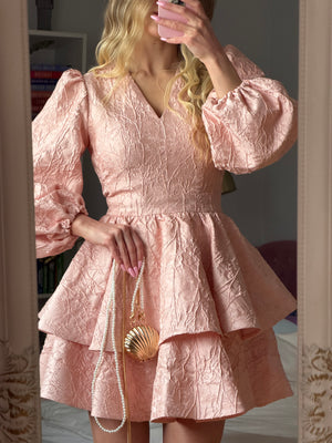 Klari dress jacquard with regilin powder
