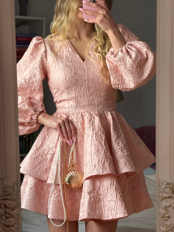 Klari dress jacquard with regilin powder