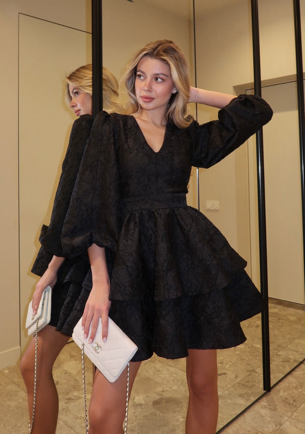 Klari dress jacquard with regilin black