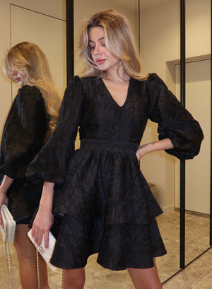 Klari dress jacquard with regilin black