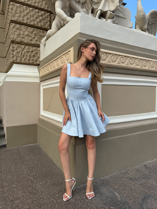 Dress Sabrina corset blue