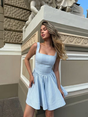 Dress Sabrina corset blue