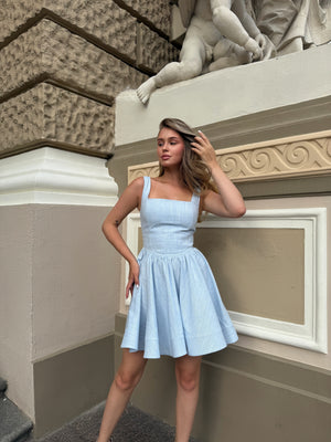 Dress Sabrina corset blue