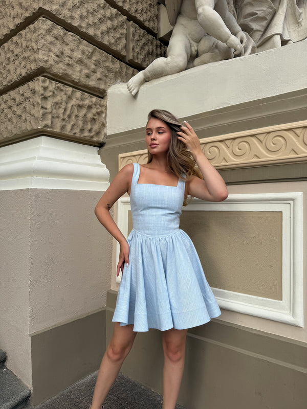 Dress Sabrina corset blue