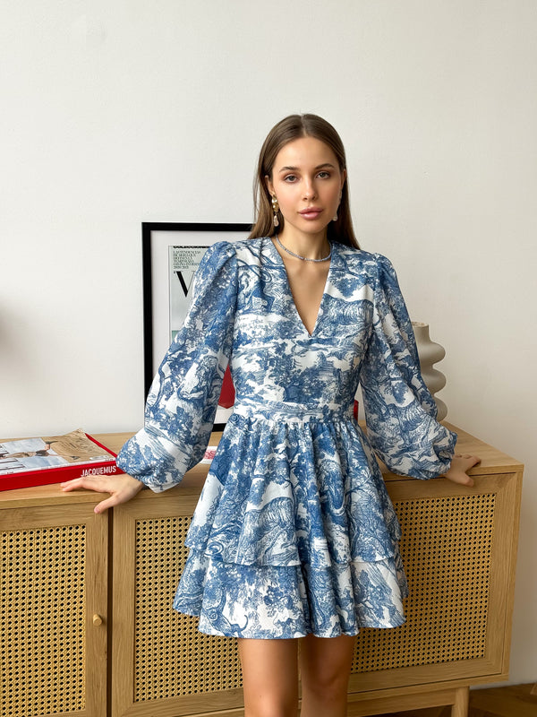 Dress Klari dior dark blue tigers