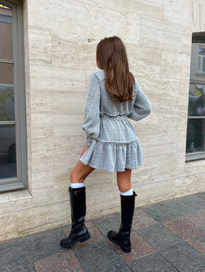 Dress Checkered bunny mini black checkered
