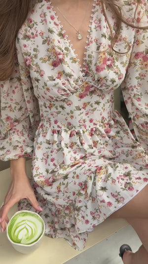 Dress Floral pink flowers print