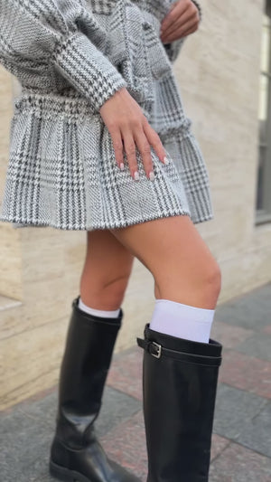 Dress Checkered bunny mini black checkered