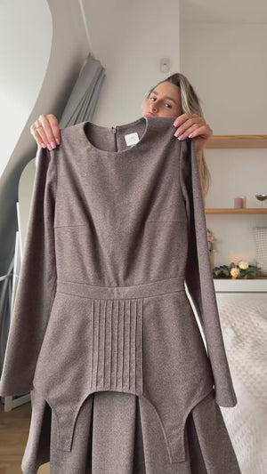 Dress Adel mini with basque camel